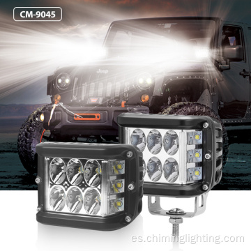 12-24V cuadrado 3.8 pulgadas 45W Luz de trabajo LED minero con luces laterales Luz de trabajo LED de camión no